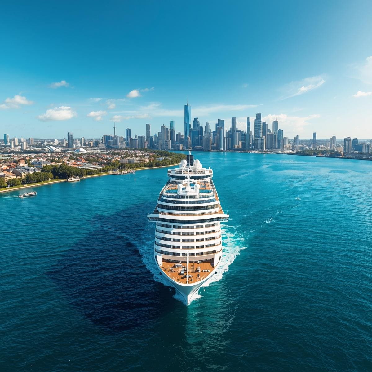 cruise ship leaving port